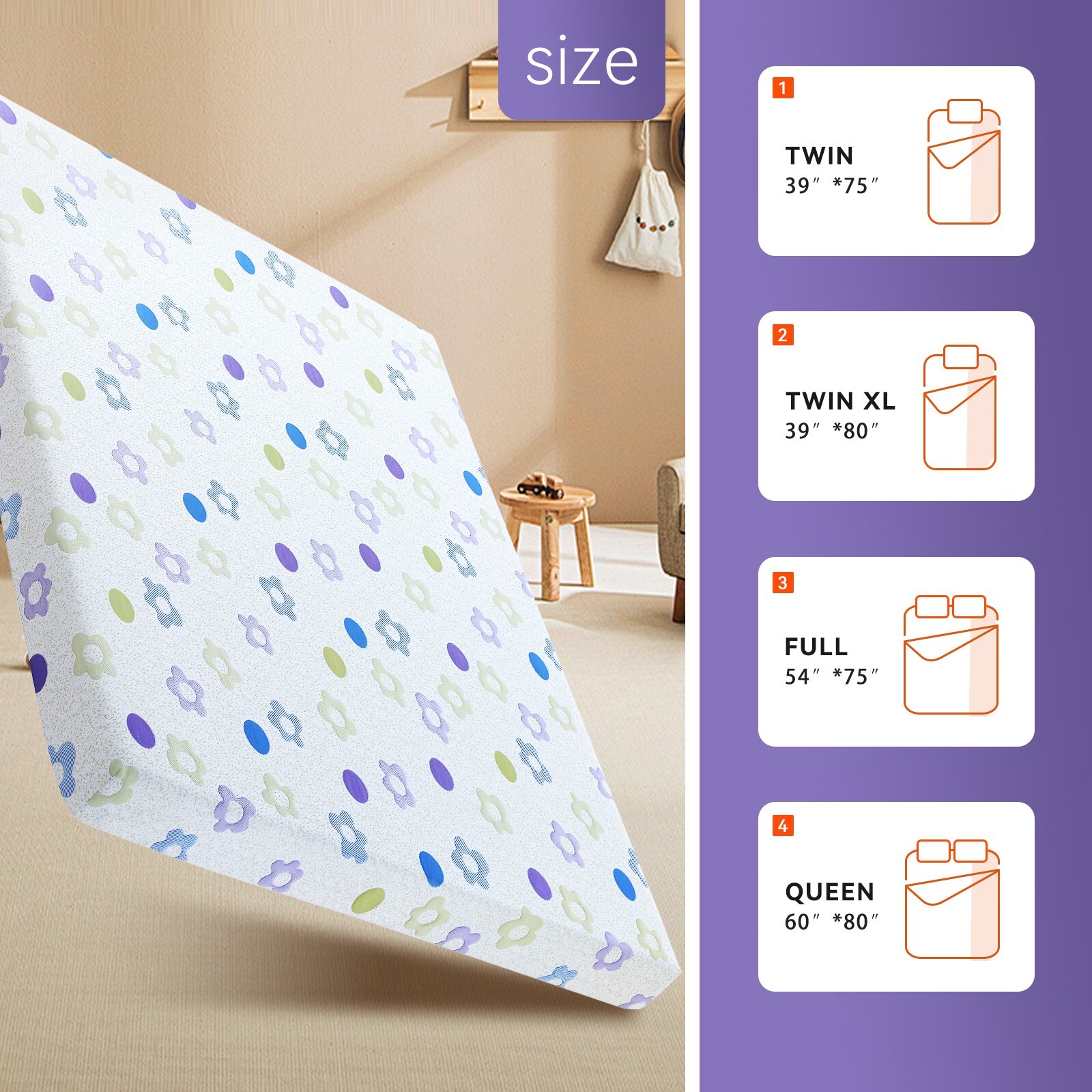 KBQ Gel Memory Foam Medium-Firm Mattress for Pressure Relief Twin Txl Full Queen