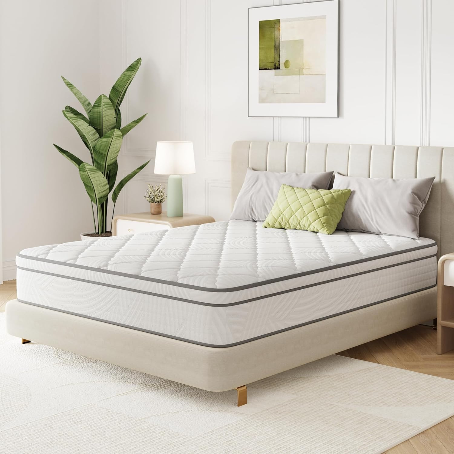 Queen Mattress 12 Inch, Hybrid Mattress Queen Size with Comfy Support, Bed Mattr