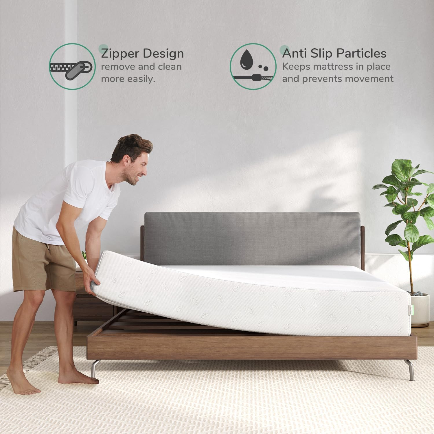 King Mattress, 12 Inch King Size Memory Foam Mattress with Comfort Foam for Pres