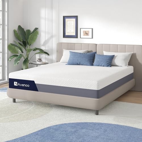 AVENCO fully mattress, 12″ memory foam, pressure relief/cooling sleep – white