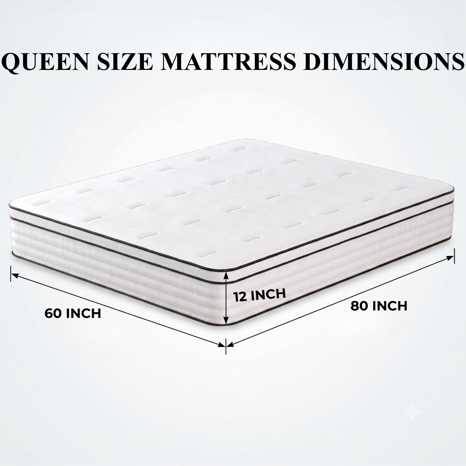 12″ Euro Top Pocket Coil Hybrid Memory Foam Mattress Medium Firm Bed in a Box