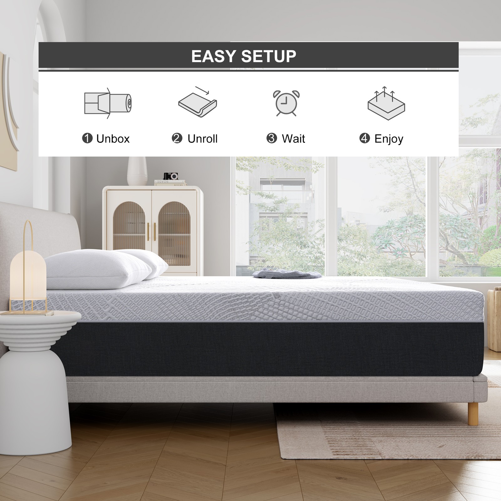8/10/12In No-Noise Gel Memory Foam Mattress Twin Full Queen King Szie Mattress