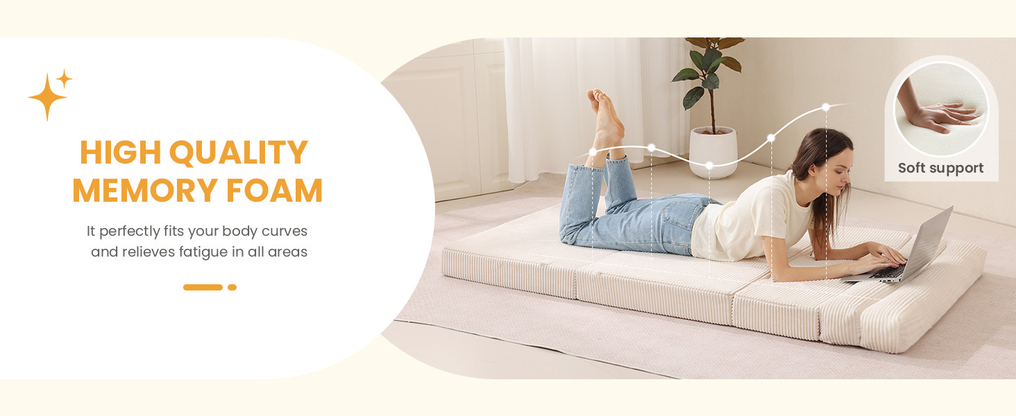 Folding Mattr Twin, Convertible Sofa Bed Foldable Futon Mattr with