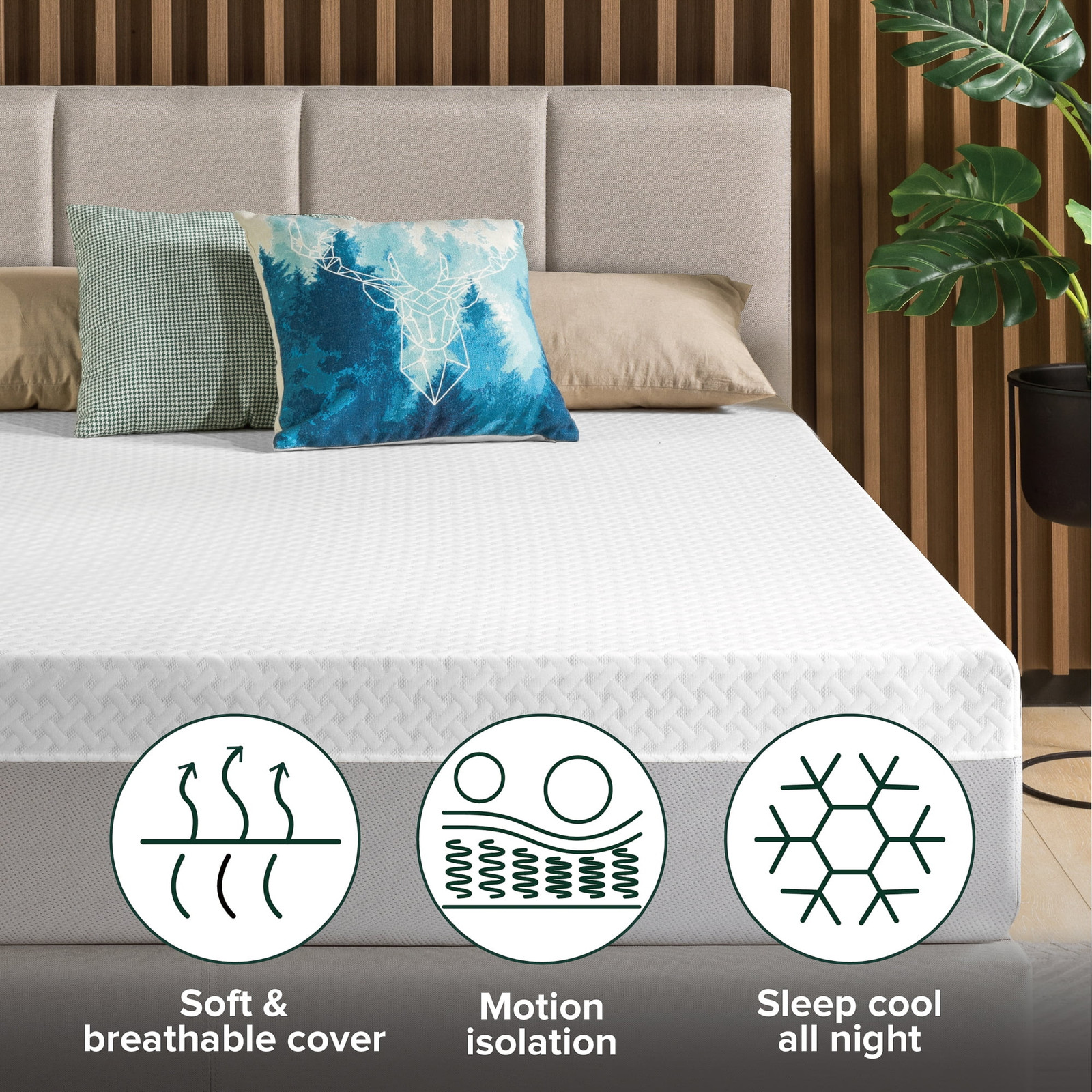 Cooling Airflow 10″ Hybrid Mattress in a Box, Adult, Queen