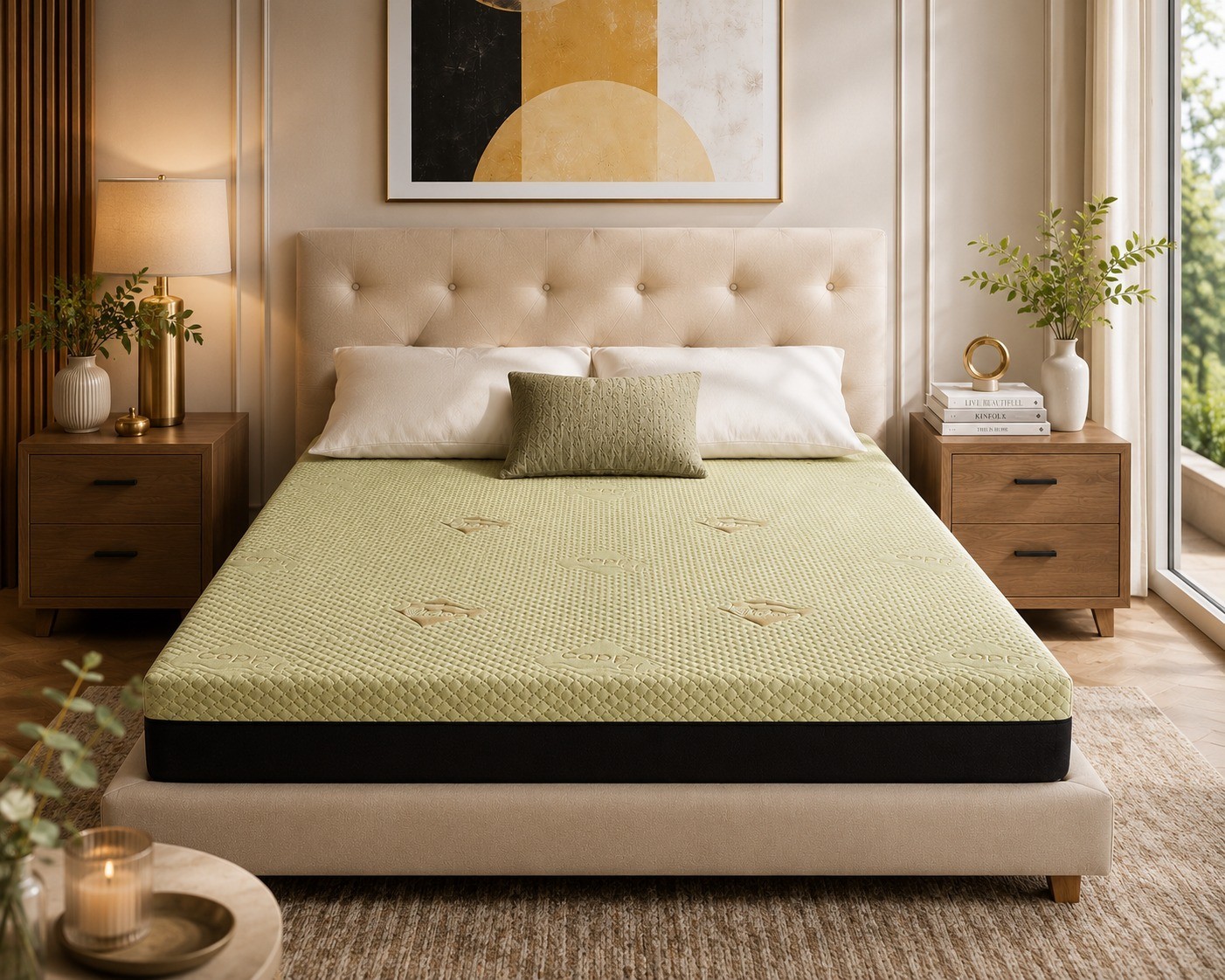 Sleepnexis 12 Inch Queen Mattress Copper Cooling Gel Foam 7-Zone Medium Firm