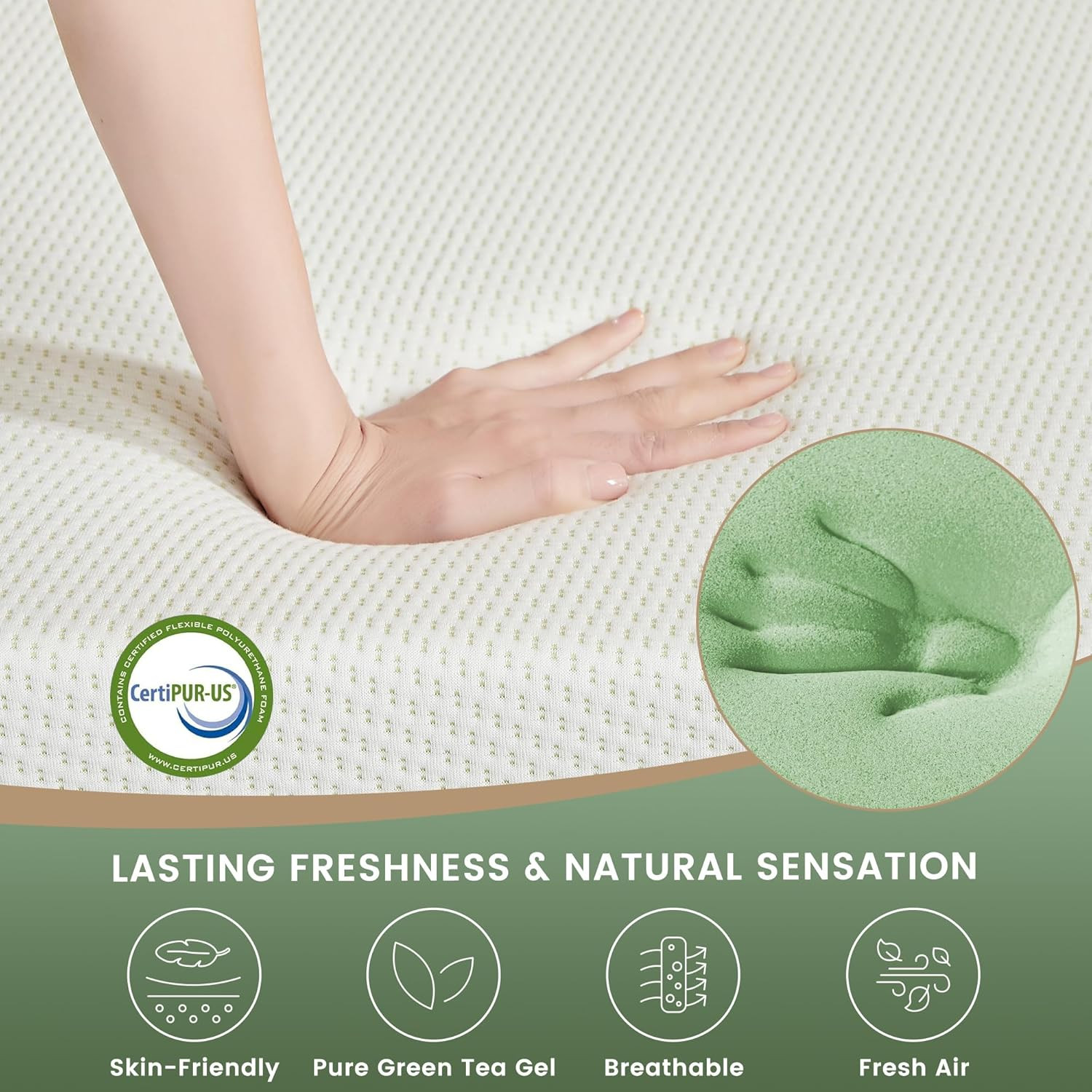 Twin Size Mattress, 5“Gel Memory Foam Mattress in a Box, Fiberglass Free, White