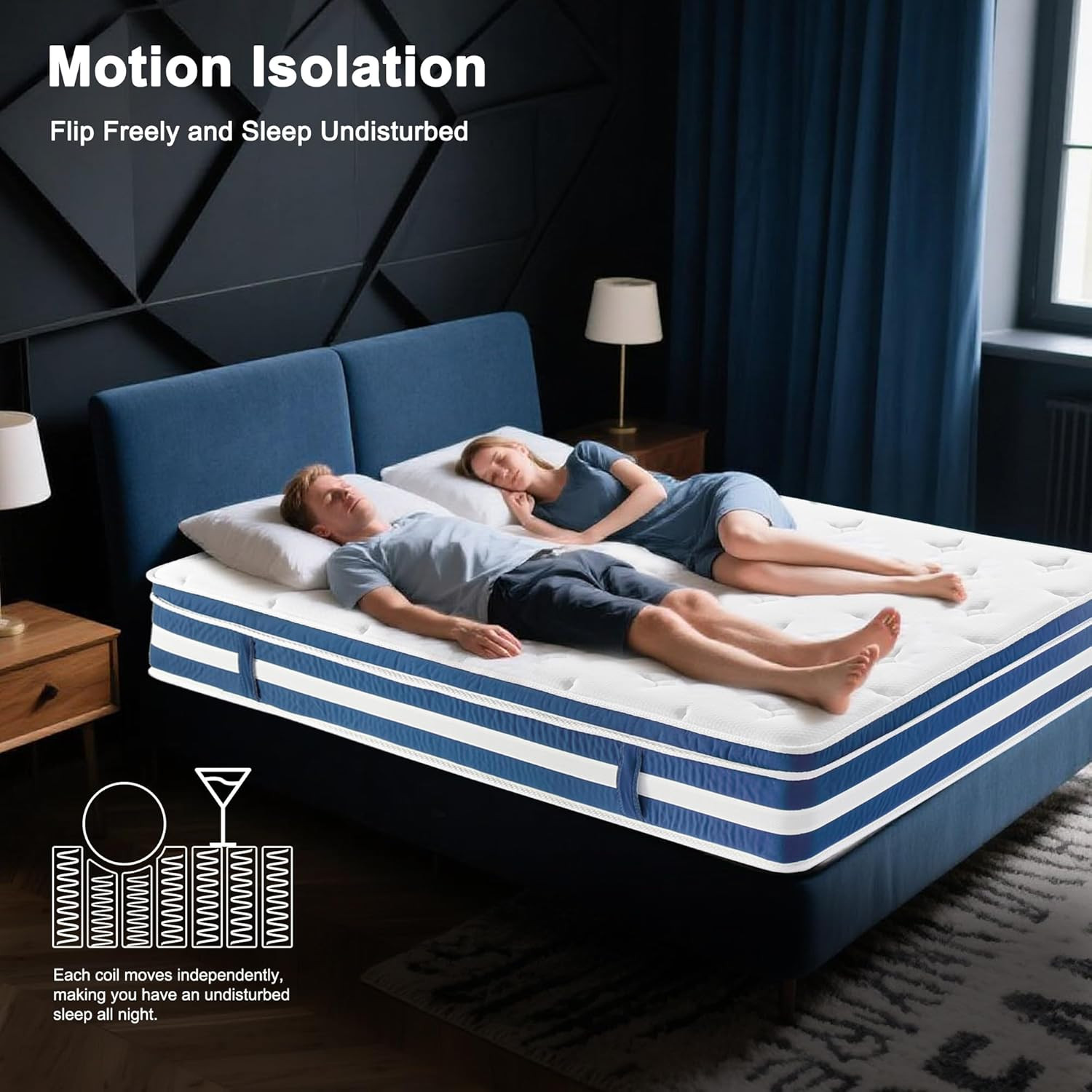 12″ Hybrid Full Mattress with Gel Foam & Pocket Springs for Comfort & Support