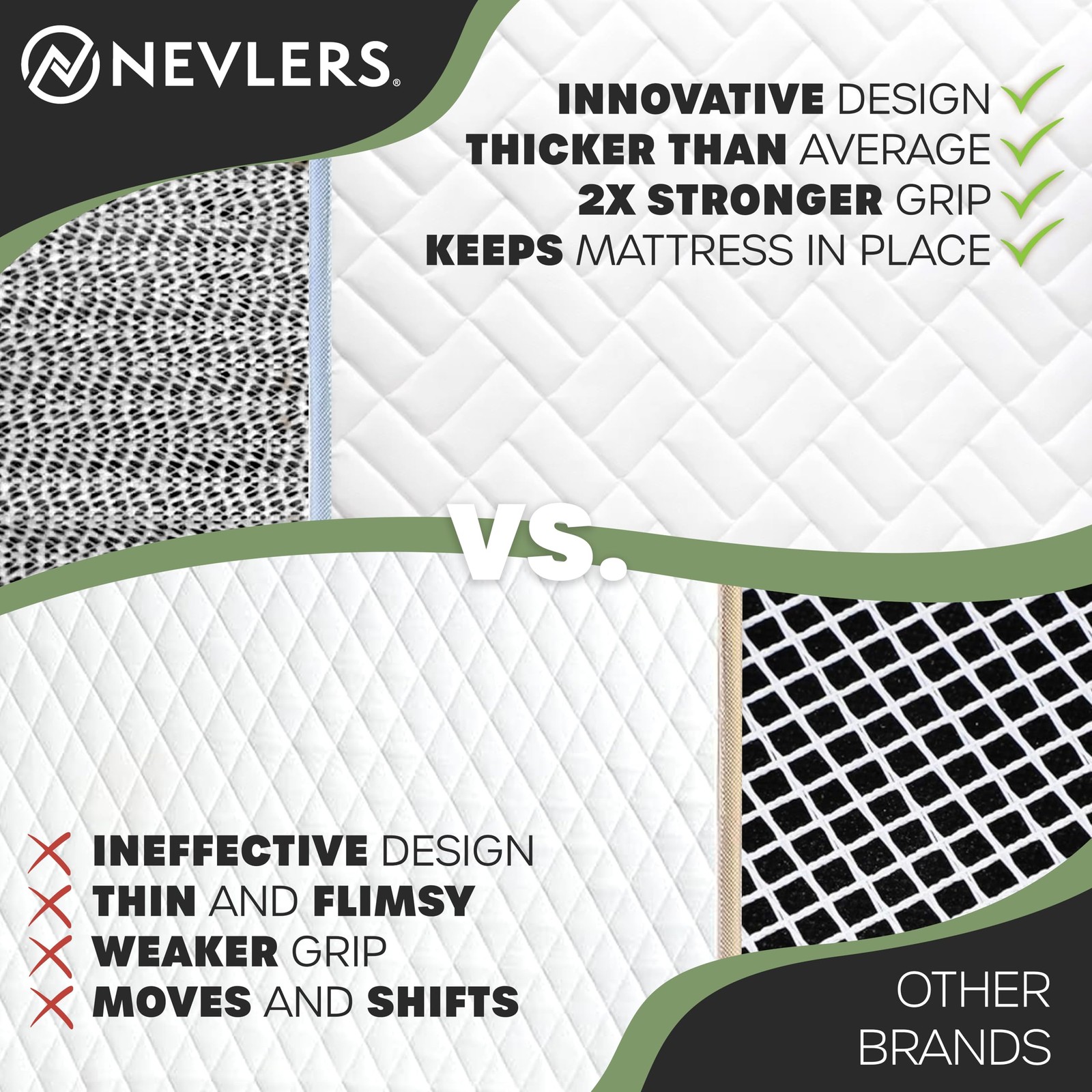 King Size 72″ x 72″ Mattress Slide Stopper – Non Slip Mattress Gripper Pad | …
