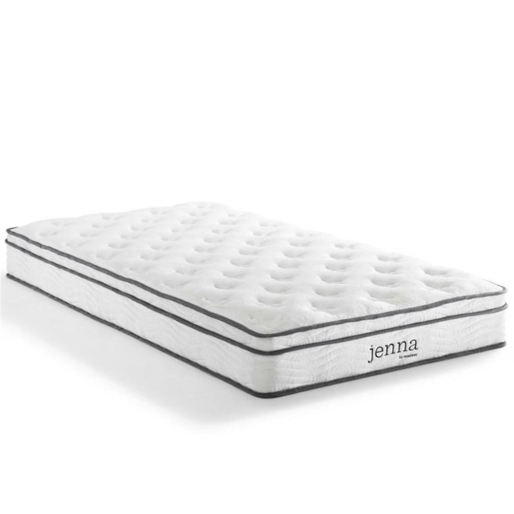 Modway Jenna 8″ Modern Innerspring and Foam Narrow Twin Mattress in White