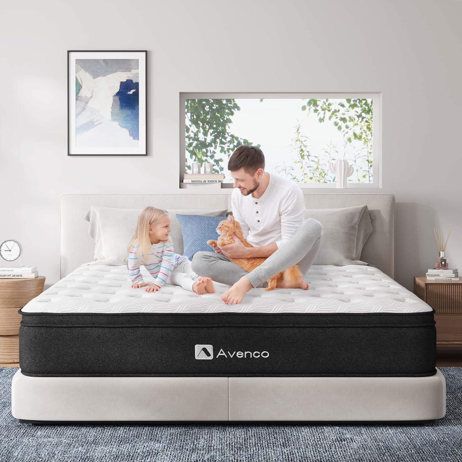 King Size Hybrid Mattress – 12 Inch with Comfort Foam, Memory Foam & Individu…