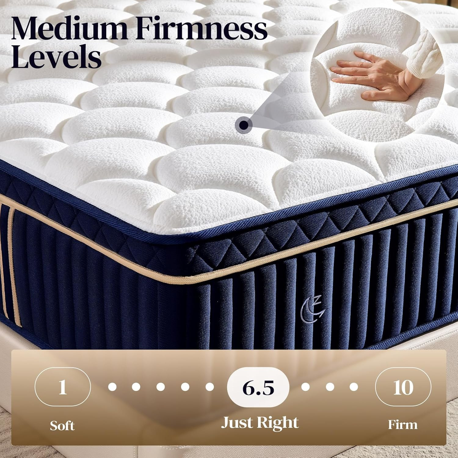 Queen 14″ Hybrid Mattress Pocket Spring Memory Foam Medium Firm