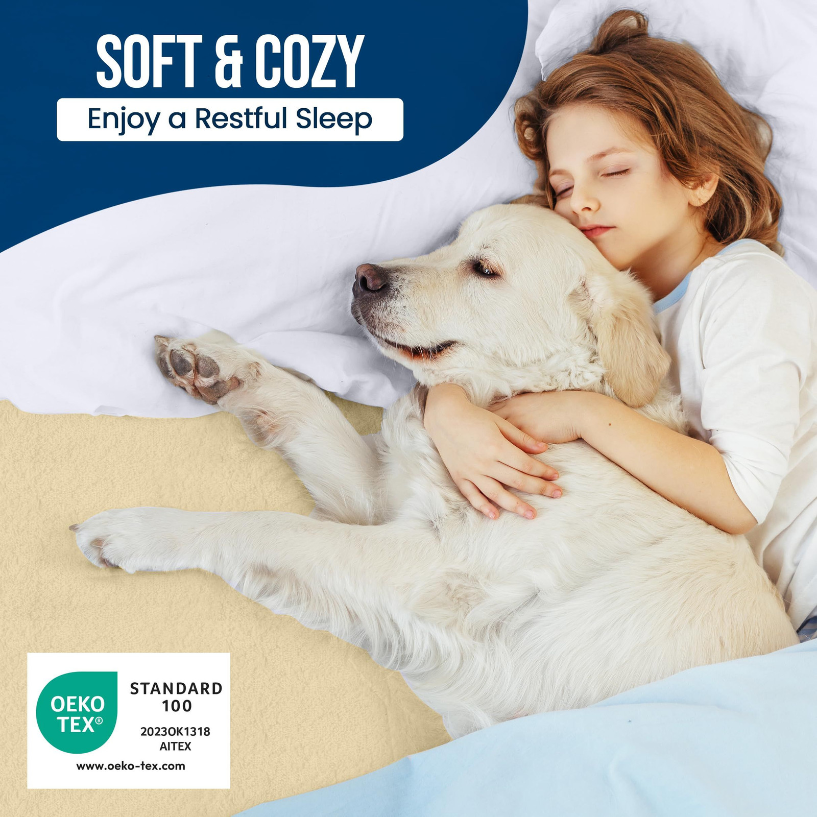 Twin Size Mattress Protector Waterproof, Premium 200 GSM Terry Twin, Beige