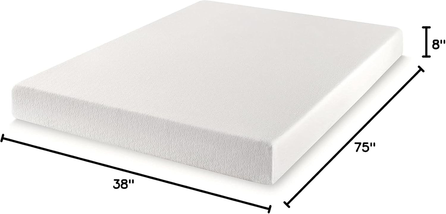 Best Price Mattress 8 inch Twin Mattress Bed-In-A-Box, Green Tea Memory Foam, Wh