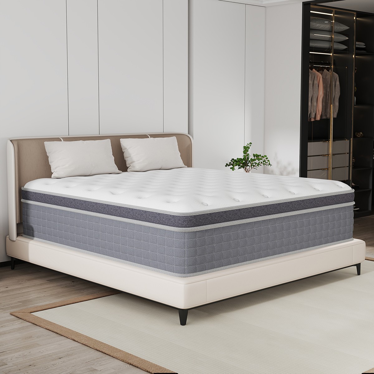 10/12/14 Inch Mattress Hybrid Memory Foam Bed in A Box,Twin Full Queen King Size