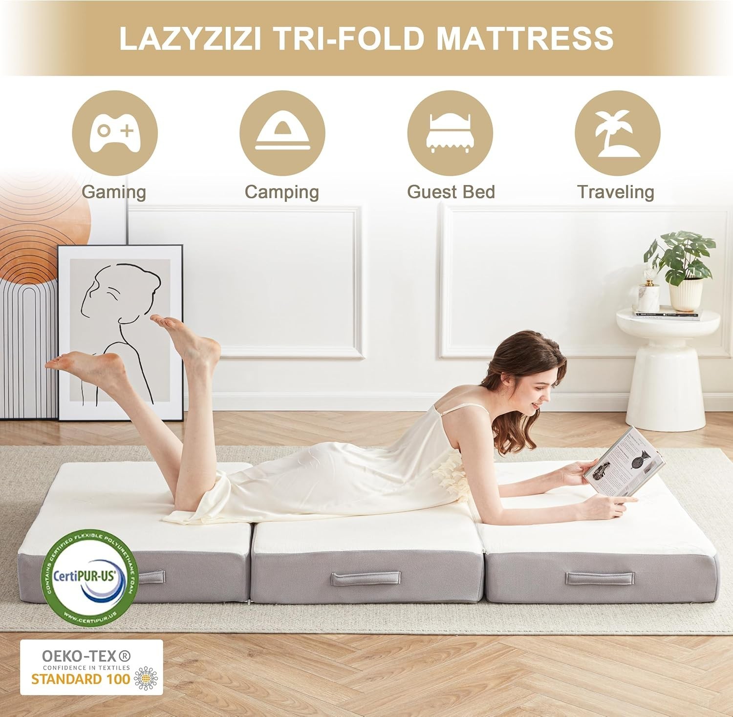 Luxurious 6-Inch Folding Memory Foam Mattress – Portable & Breathable Comfort