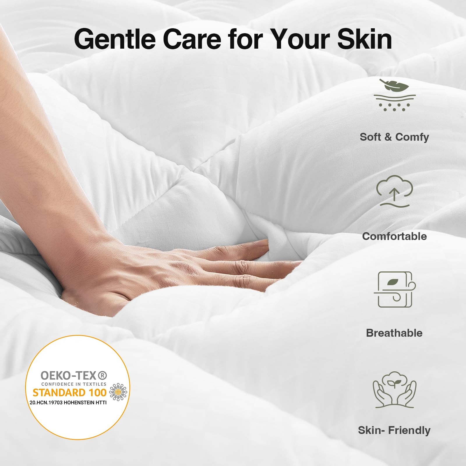 Twin Mattress Topper, Soft Pillow Top for Dorm Bed, Breathable Quilted Mattre…