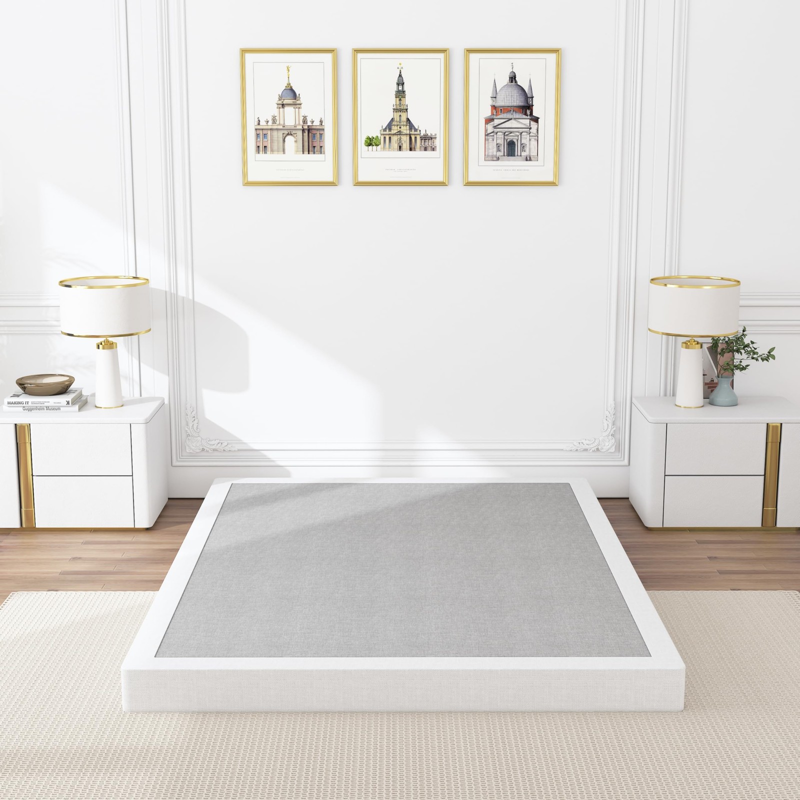 Snaye Low Profile Box Spring Queen Size 4 Inch, 3000lbs Queen, 4 Inch High