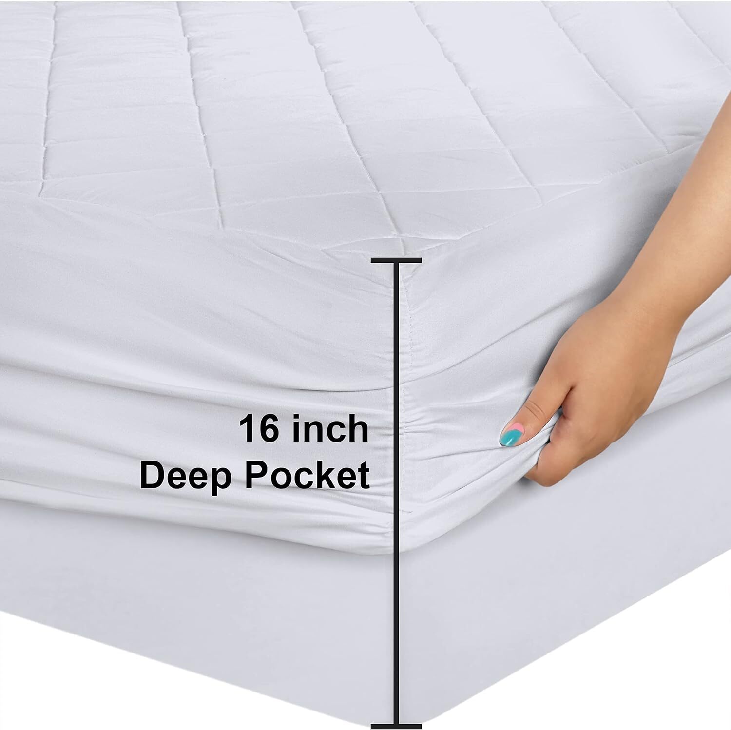 Colchon Espuma de Memoria Capa de Gel en Caja Queen Acolchado Mattress Protect