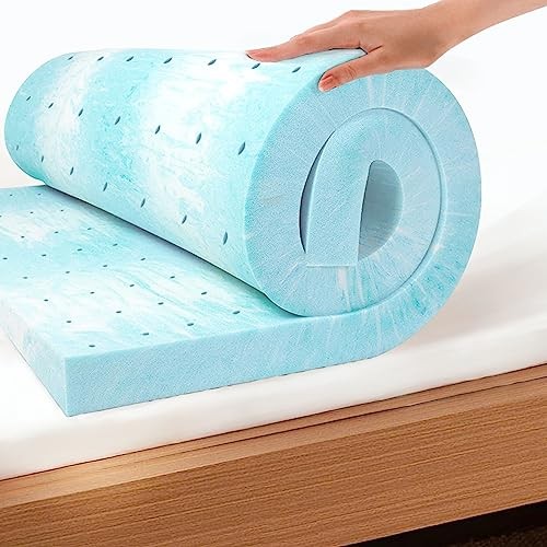 EGO Topper 2 Inch Queen Memory Foam Mattress Topper, Cooling Gel Foam Mattress