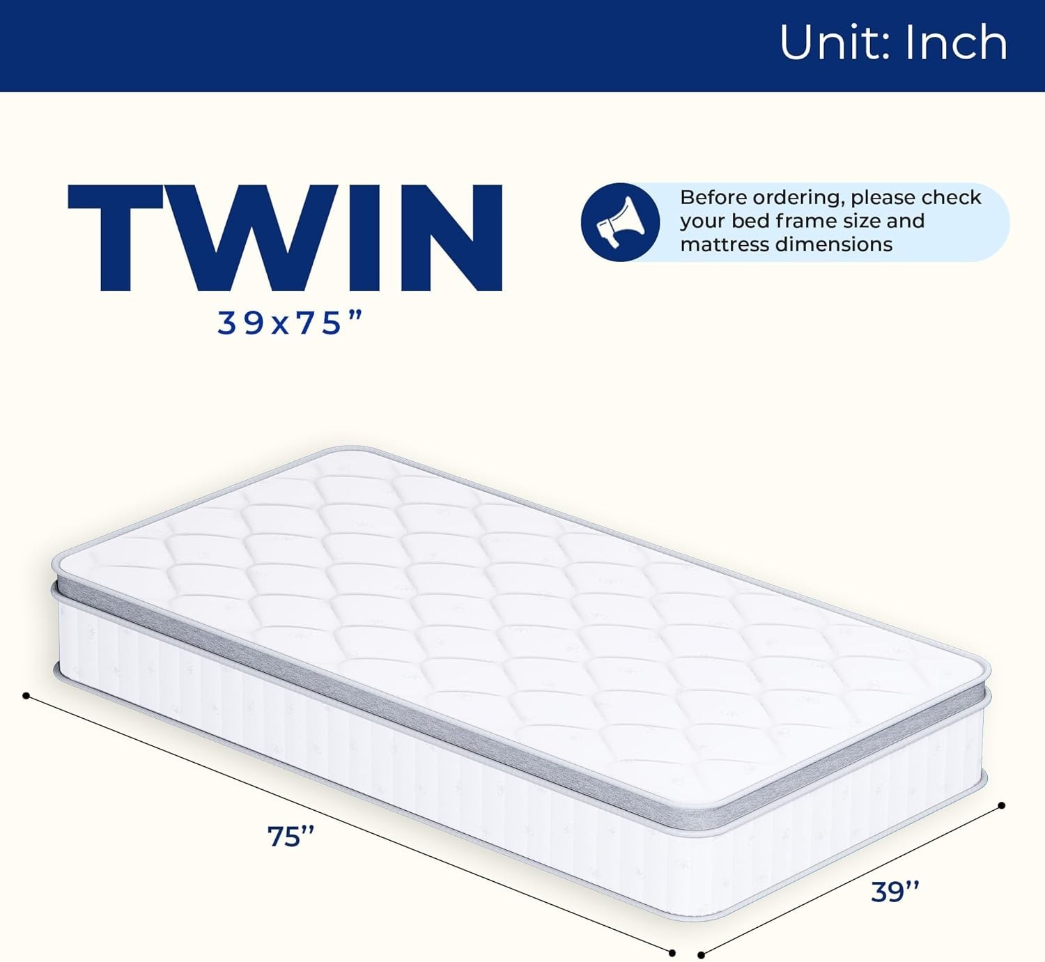 Twin Hybrid Mattress 12″ Gel Memory Foam Pocket Springs Pressure Relief