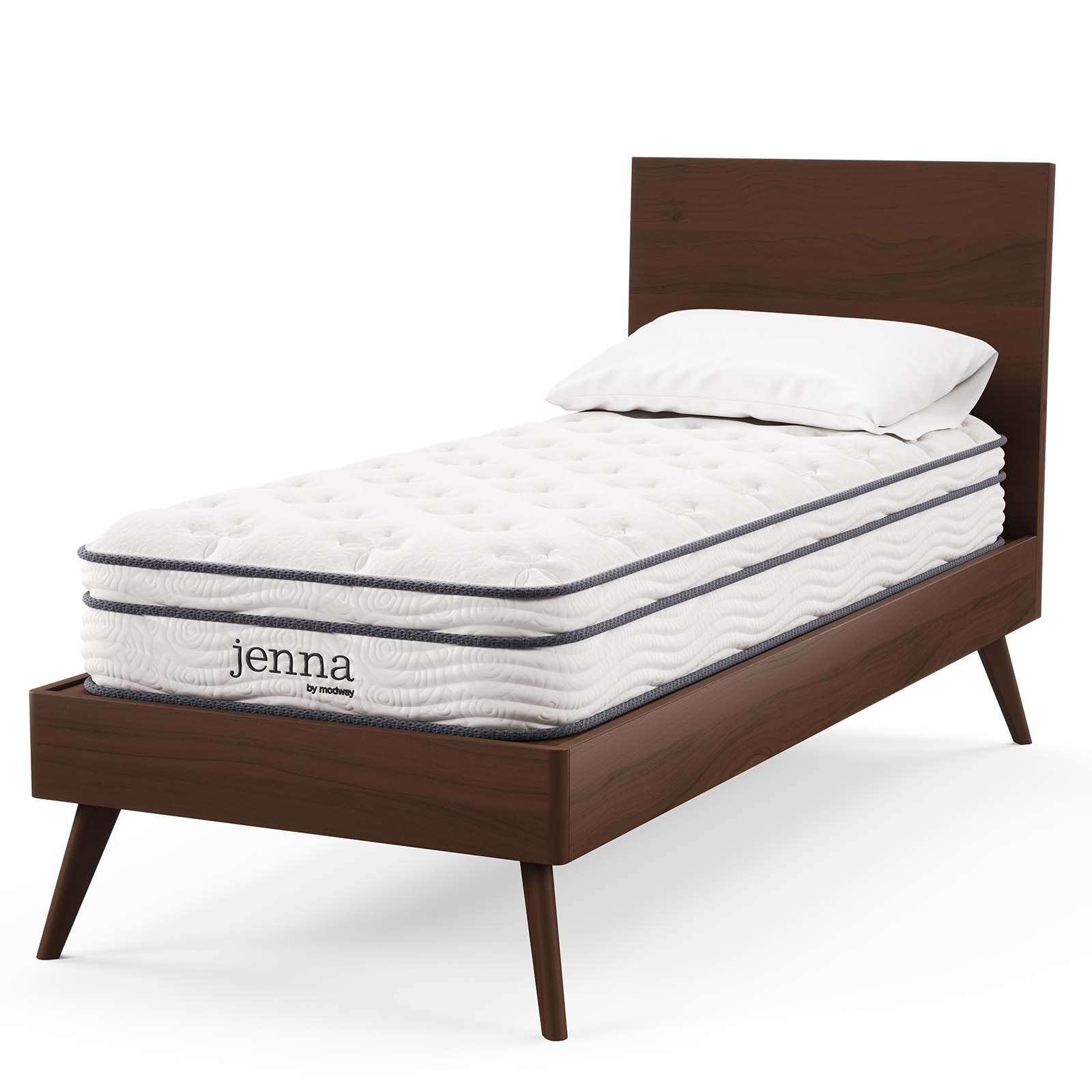 Modway Jenna 8″ Innerspring and Foam Narrow Twin Mattress in White