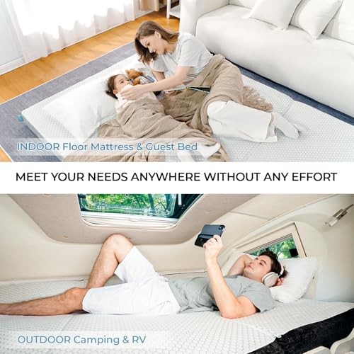 Odorless Foldable Mattress 80″ x 38″ x 6″ Folding Foam Mattress Twin XL 6 Inch