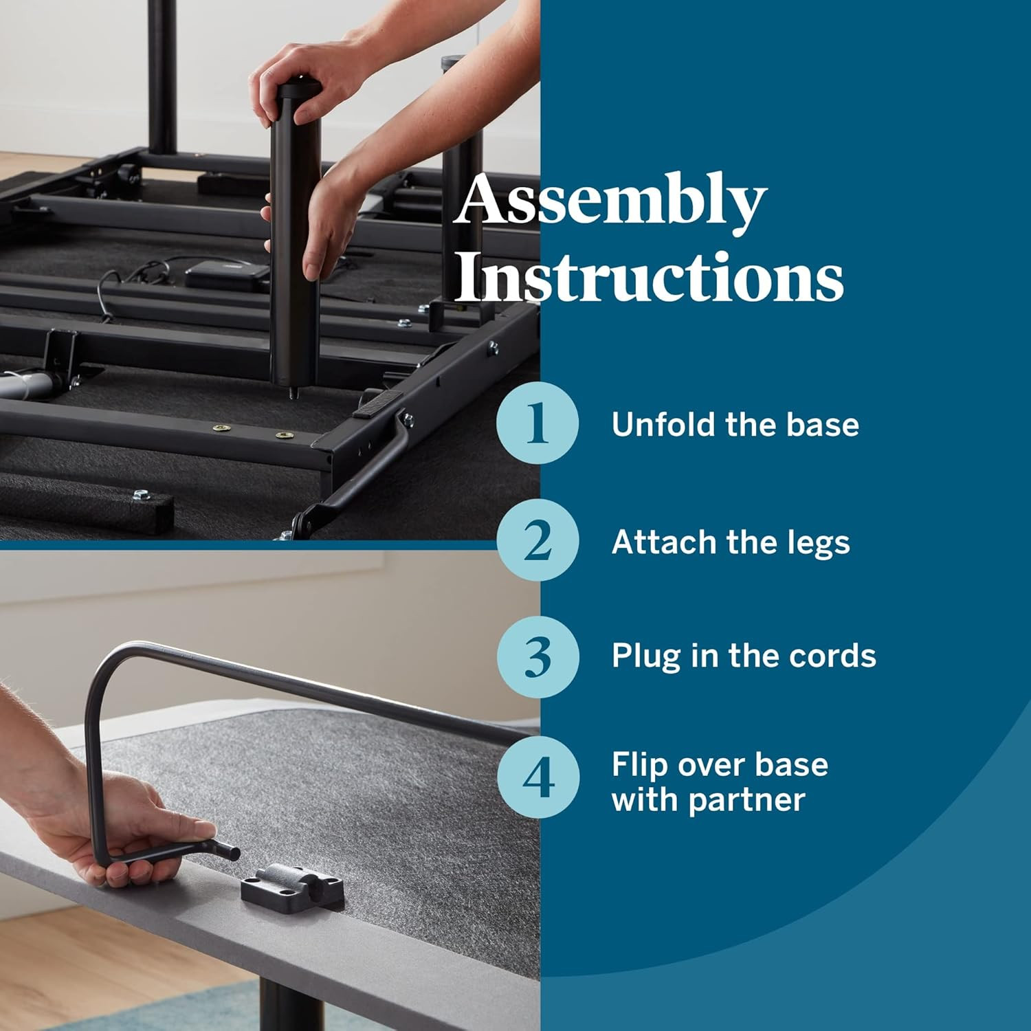 8″ Queen Gel Memory Foam Mattress & Adjustable Bed Base – Easy Assembly