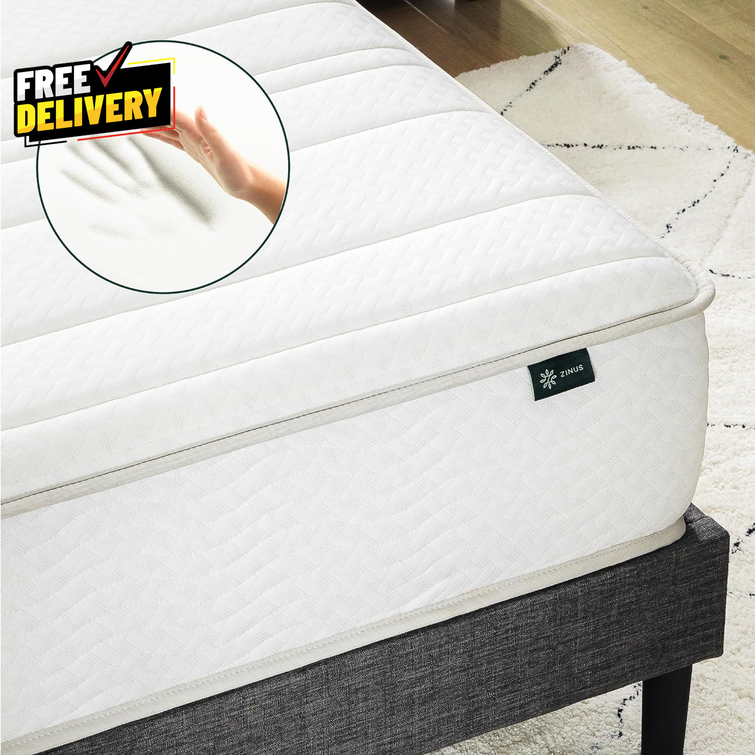 6 Inch Foam and Spring Hybrid Mattress New Version Twin XL Fiberglass Free M….