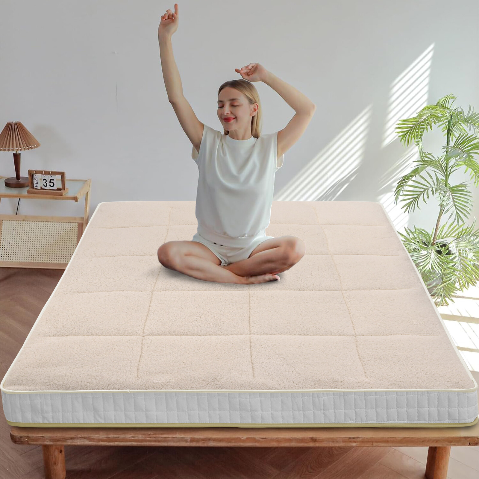 NAIZEA Foldable Janpanese Mattress, Roll Up Mattress Reviserble Winter Mattress