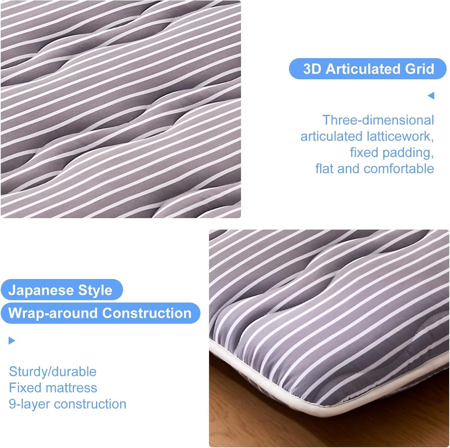 Portable Japanese Futon Mattress (Twin) – Thickened Foam for Ultimate Comfort