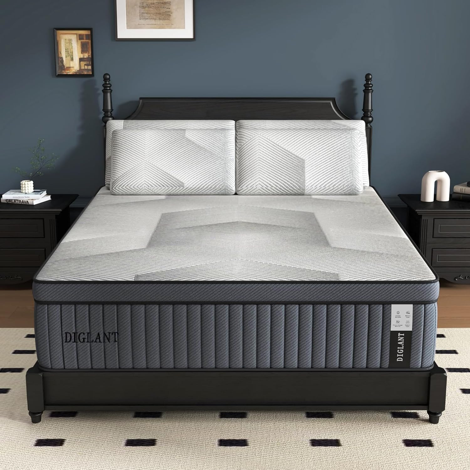 Plush 14″ Hybrid Queen Mattress – Soft Memory Foam & Pocket Springs, 100 Nights