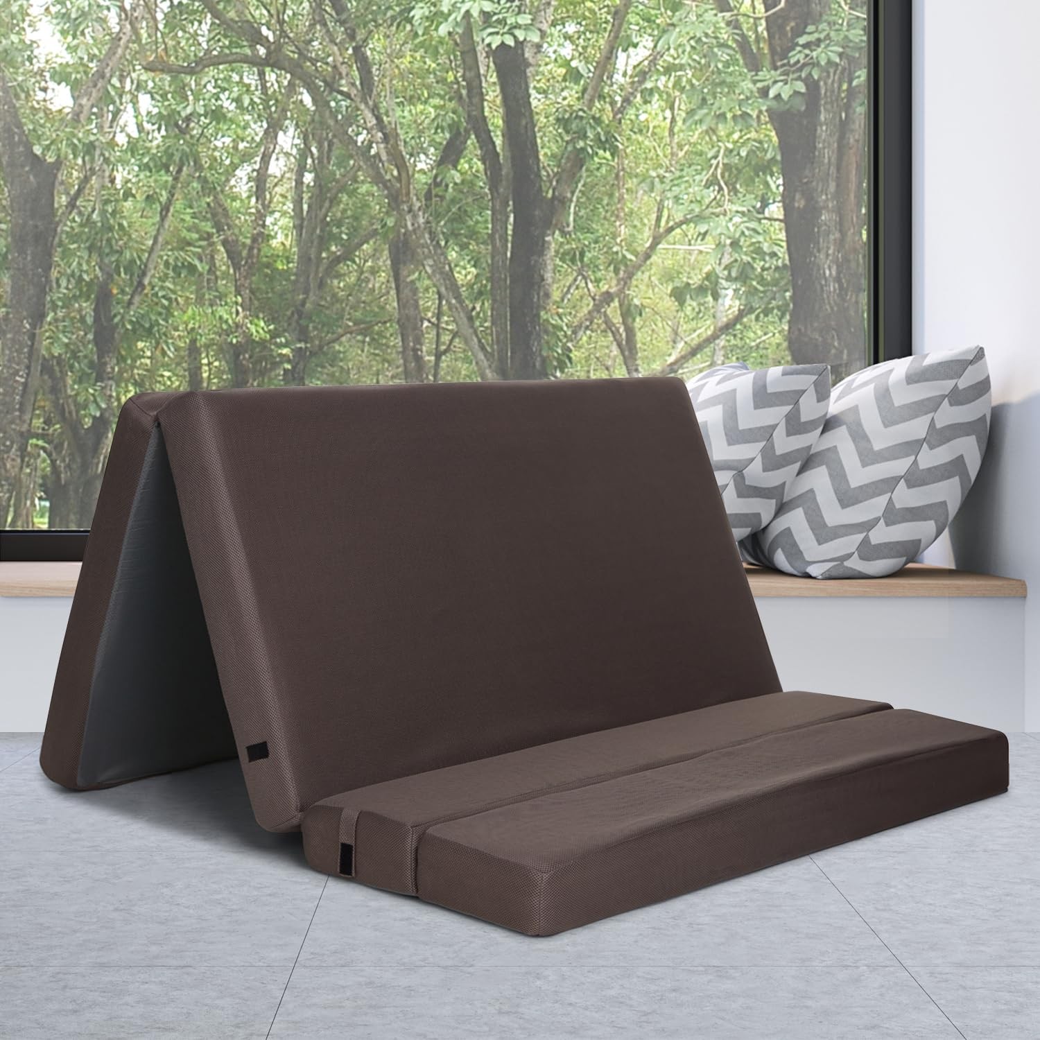 Premium Tri-Fold Mattress by | Folding Foam Mattress Sofa Bed with Washable C…
