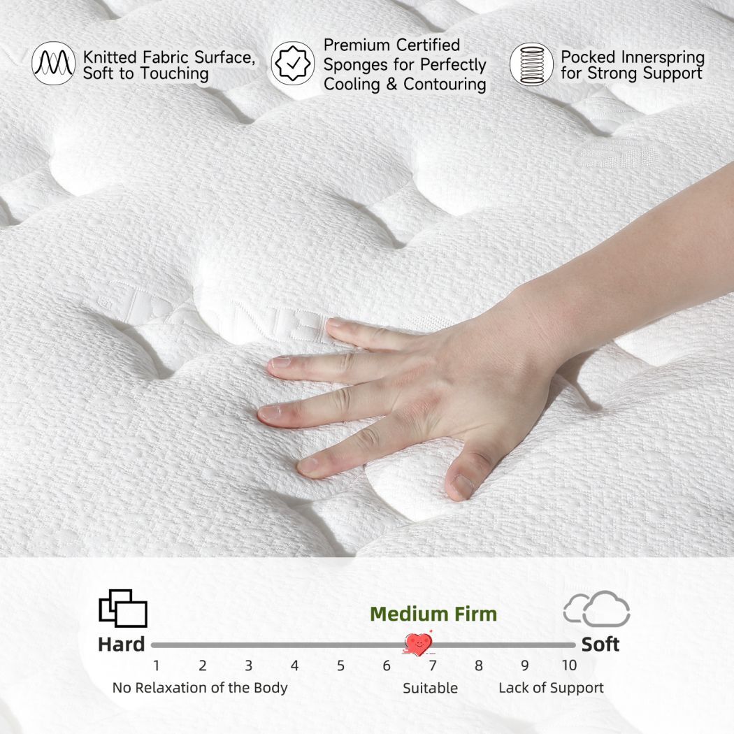 10″ 12″ 14″ Twin Full Queen King Mattress Hybrid Memory Foam Spring Bed In A Box
