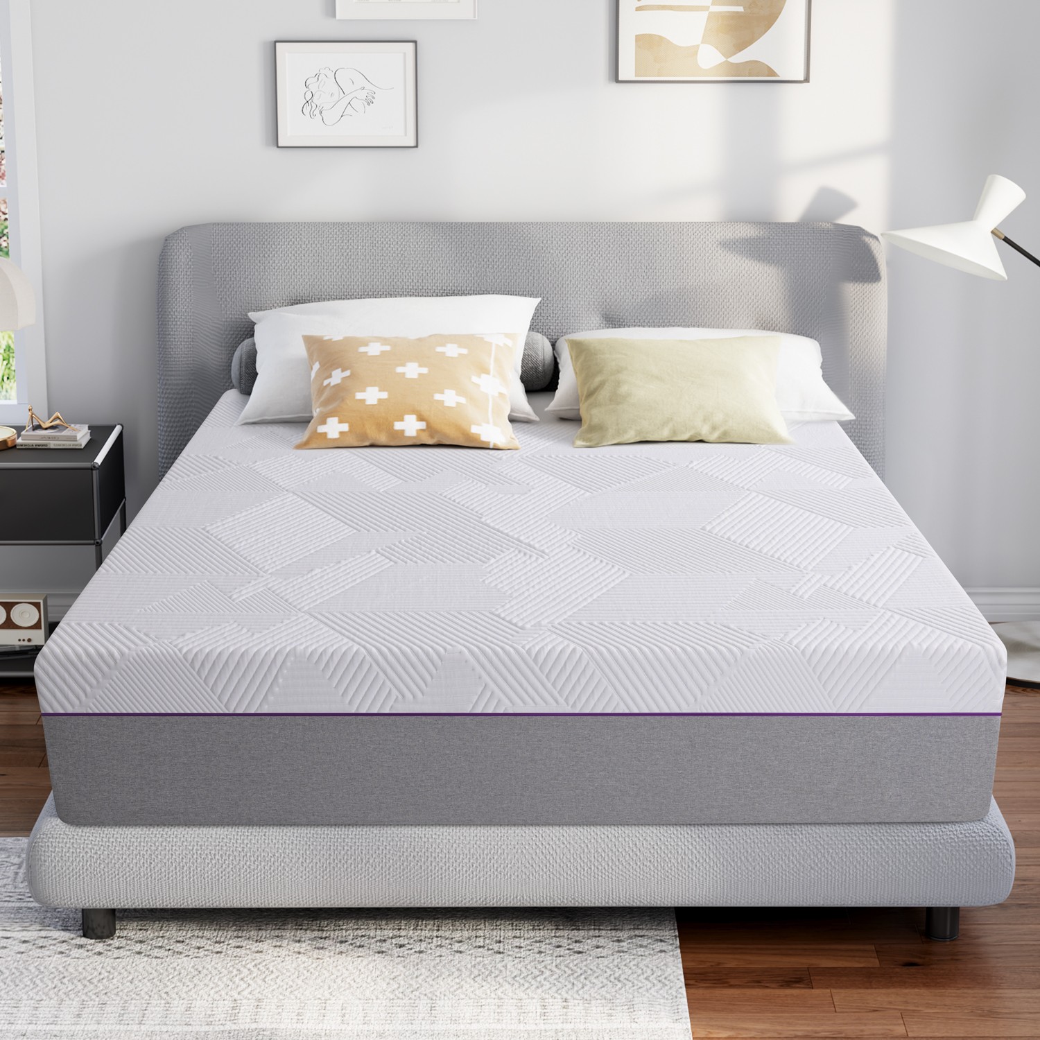 10/12 Inch Twin Full Queen Size Memory Foam Breathable for Sleep Mattress In Box