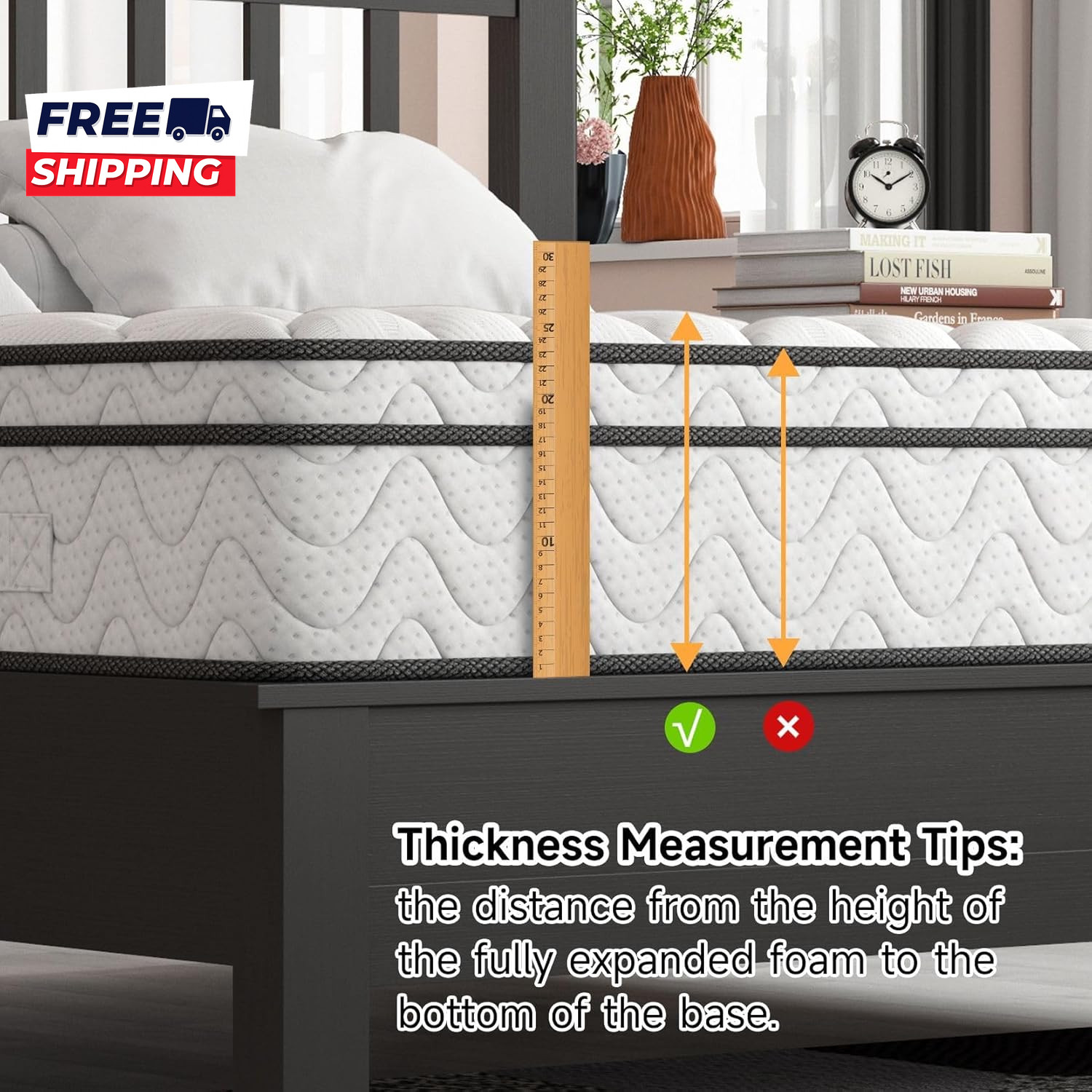 Twin XL Mattress 10 Inch Fiberglass-Free Cool Sleep Hybrid Mattress in a Box