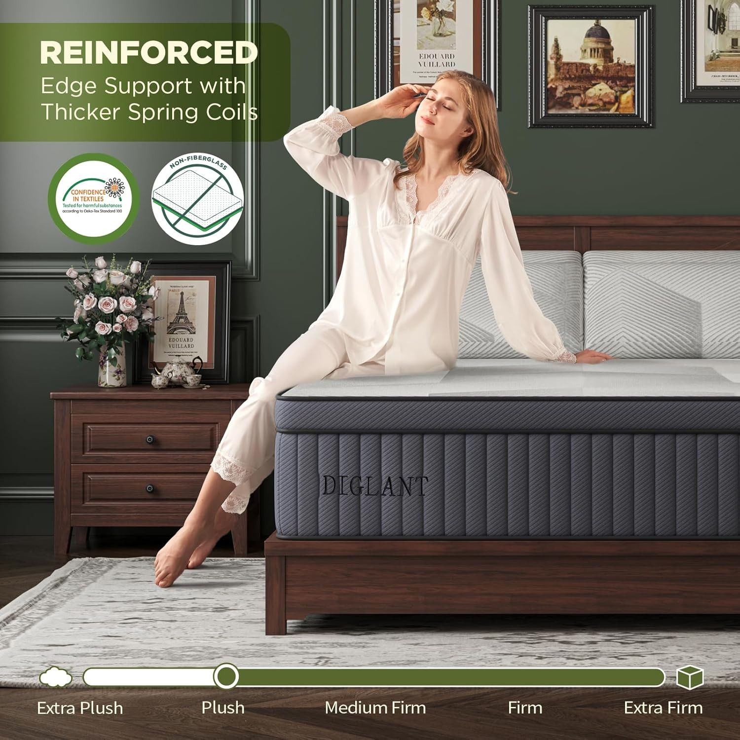 14″ Euro Top Queen Mattress, Premium Memory Foam & Pocket Springs, CertiPUR-US