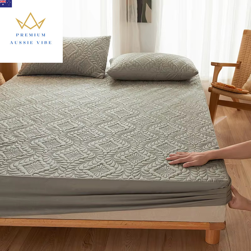 Waterproof Quilted Mattress Protector Breathable Mattress Cover Anti-Mite Anti-B
