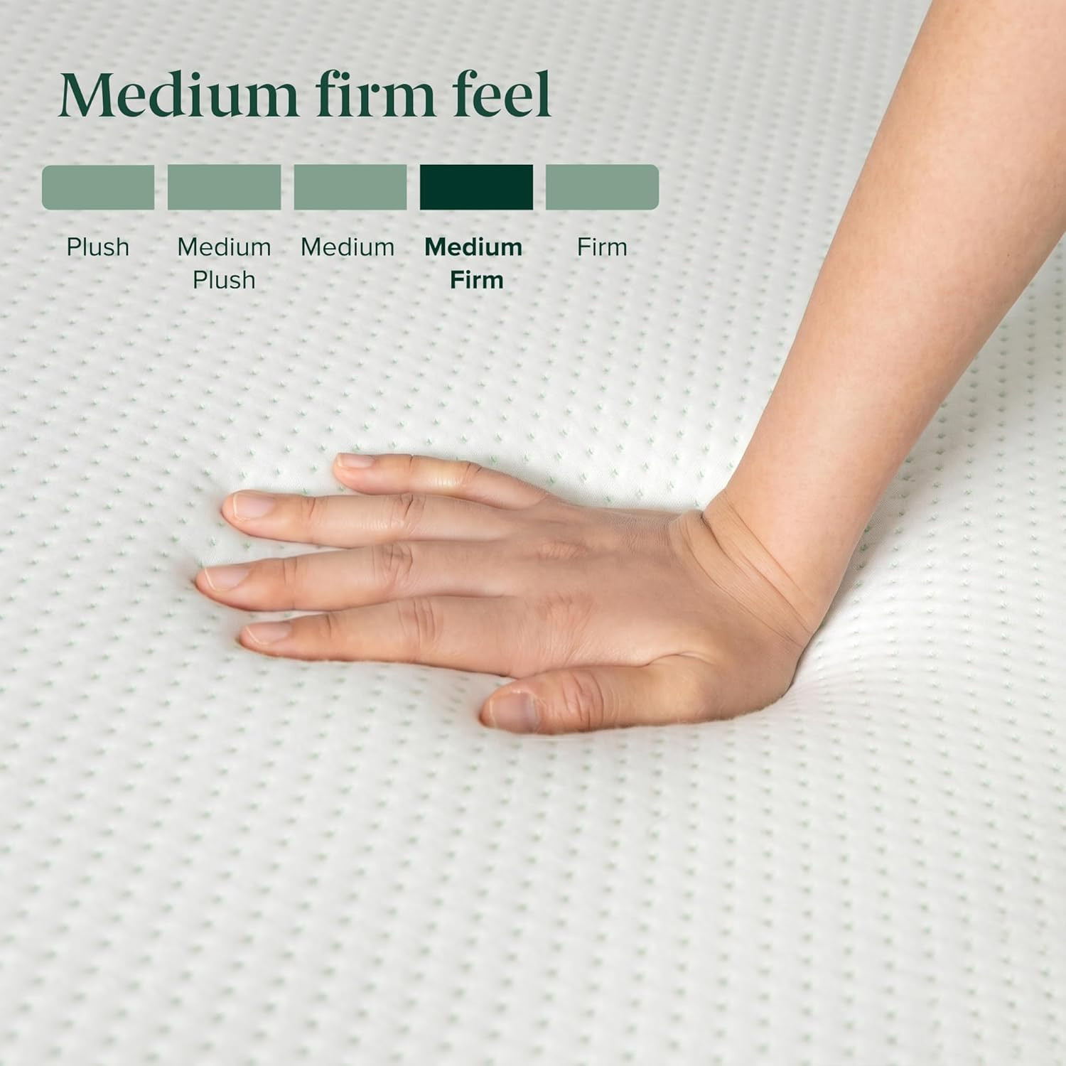 Green Tea Memory Foam Mattress 6 Inch, Pressure-Relieving Comfort & Full-Body Su