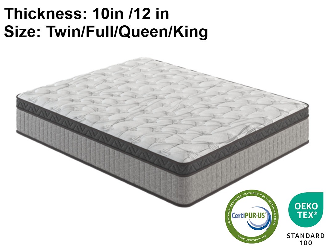 10″12″ Twin Full Queen King Size Gel Memory Foam Mattress Hybrid & Cooling