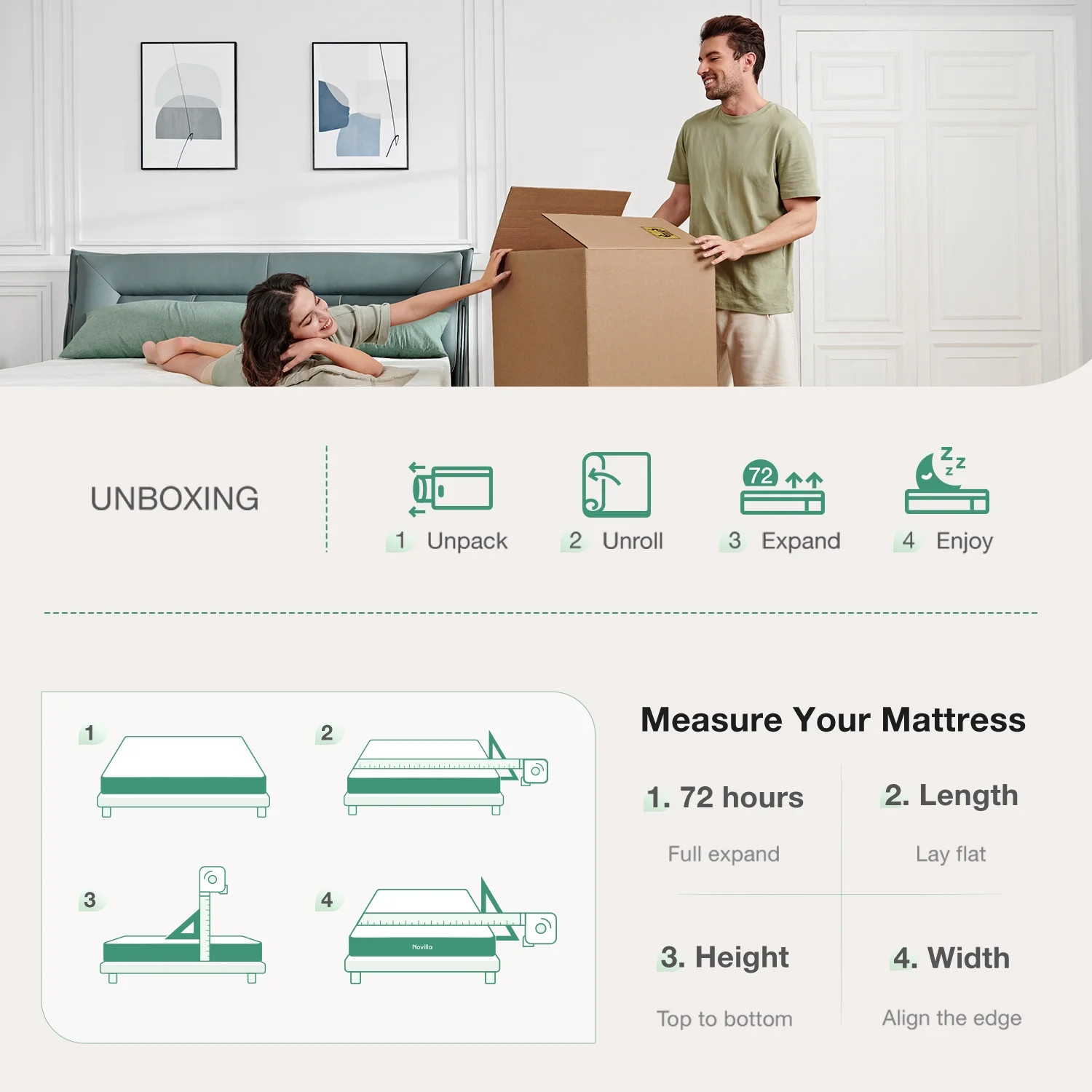 8 Inch Full Memory Foam Mattress Medium Firm Bed in a Box Washable Cover