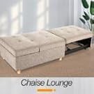 Sofa Bed Chair 4-in-1 Convertible Chair Bed, 3-Seat Linen Fabric