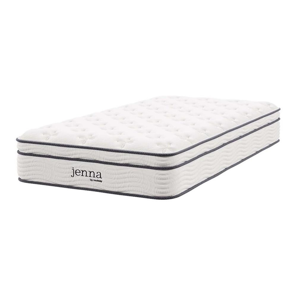Modway Jenna 10″ Modern Innerspring and Foam Twin Mattress in White