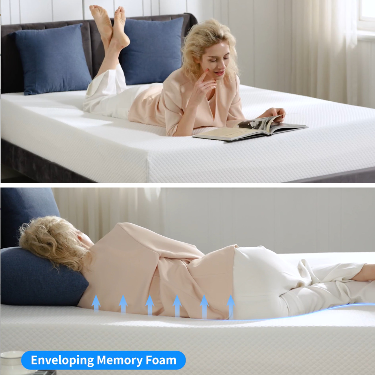 8″ Gel Memory Foam Full Mattress Bed in a Box Washable Removable Cover