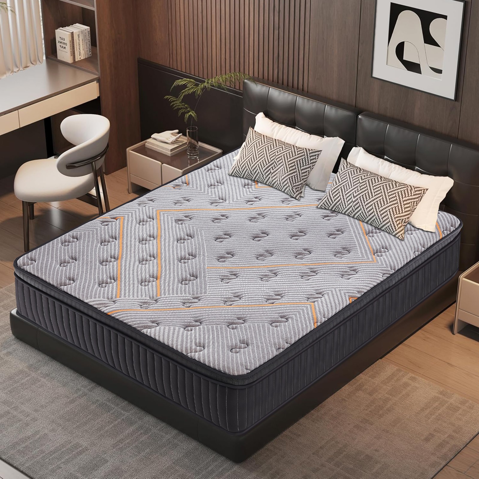 10″ 12″ Twin Full Queen King Gel Memory Foam Spring Hybrid Mattress,Bed in a Box