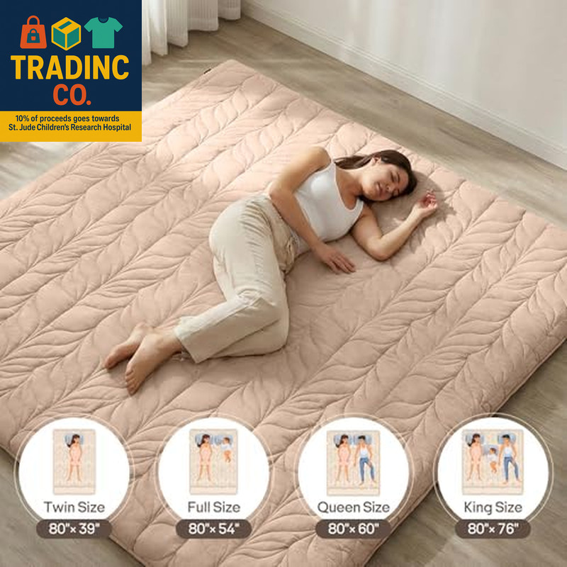 Full Size Japanese Futon Mattress – Portable Cotton Floor Bed for Adults & Kids