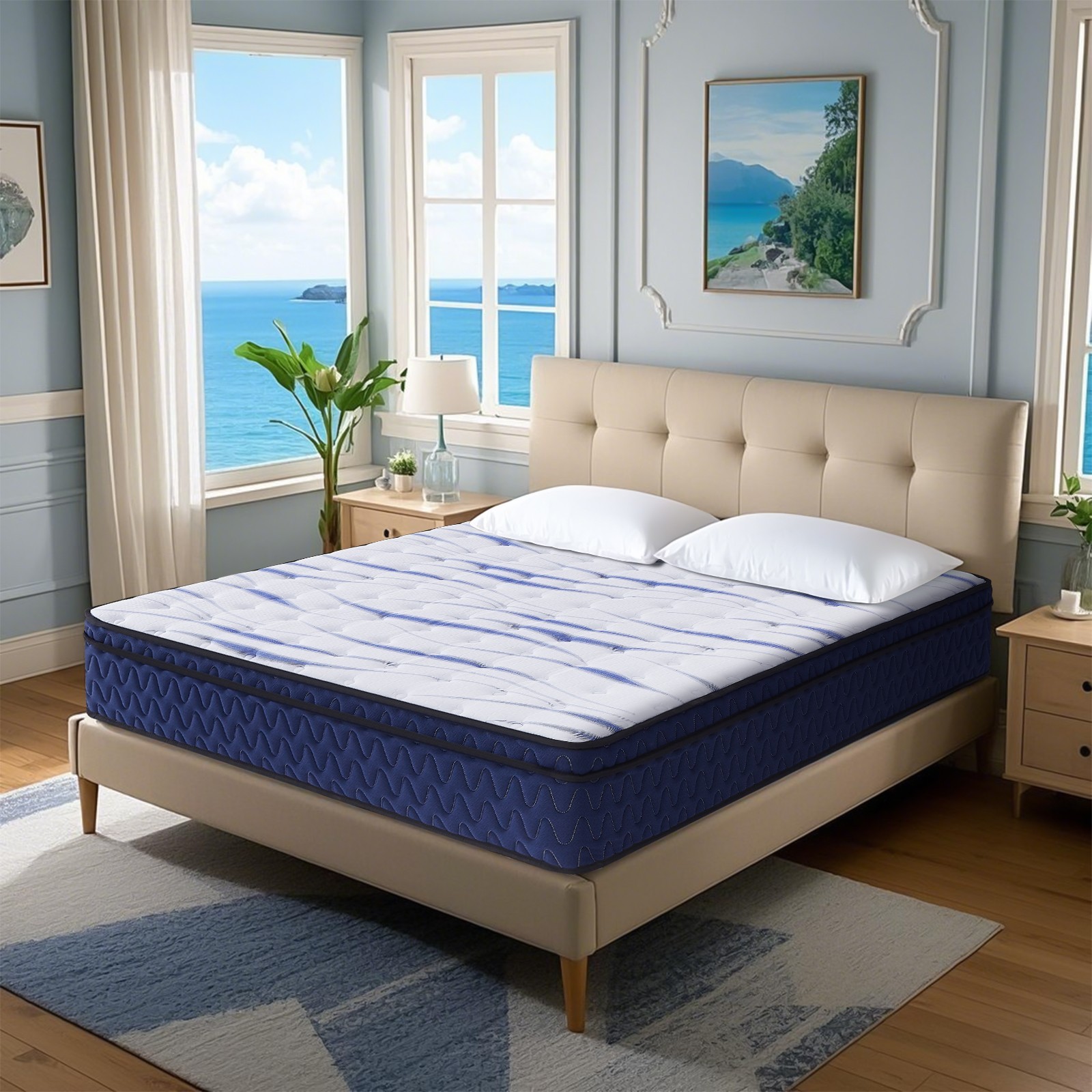 10″ 12″ Twin Full Queen King Mattress Gel Memory Foam Hybrid Spring Bed In a Box