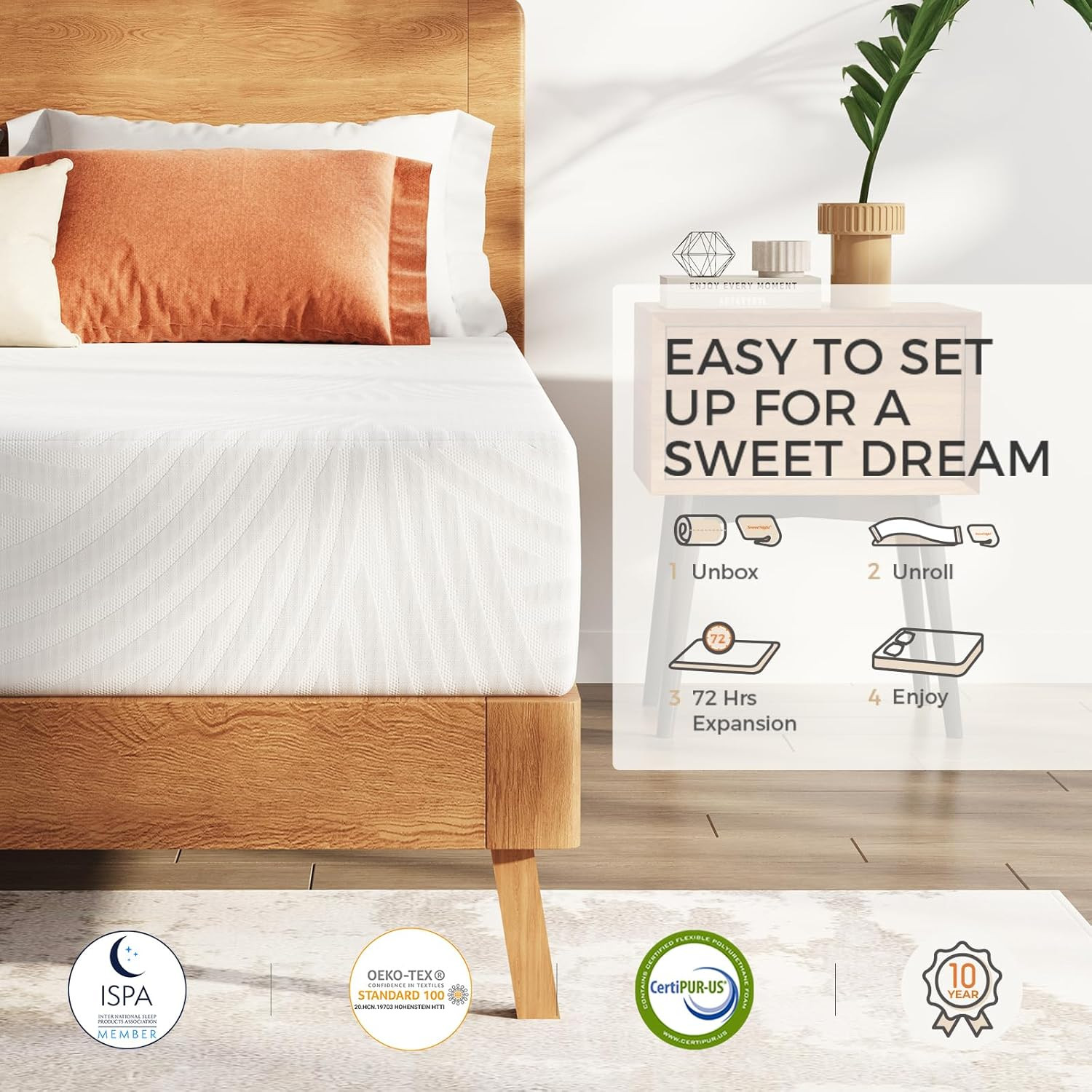 12″ Memory Foam Full Mattress – Pressure Relief & Edge Support, CertiPUR-US Cert