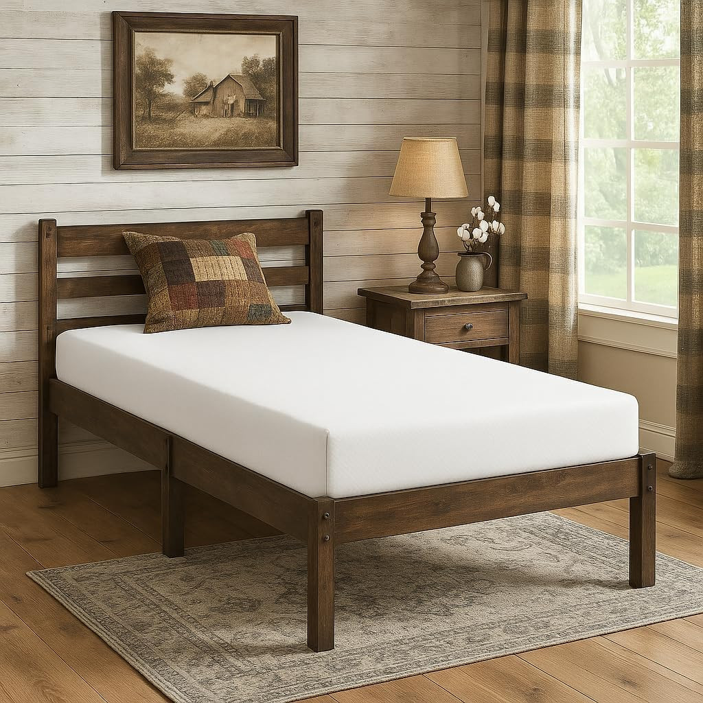 Gel-Infused Memory Foam Mattress, Medium Firm, 8″ Twin, Washable Cover