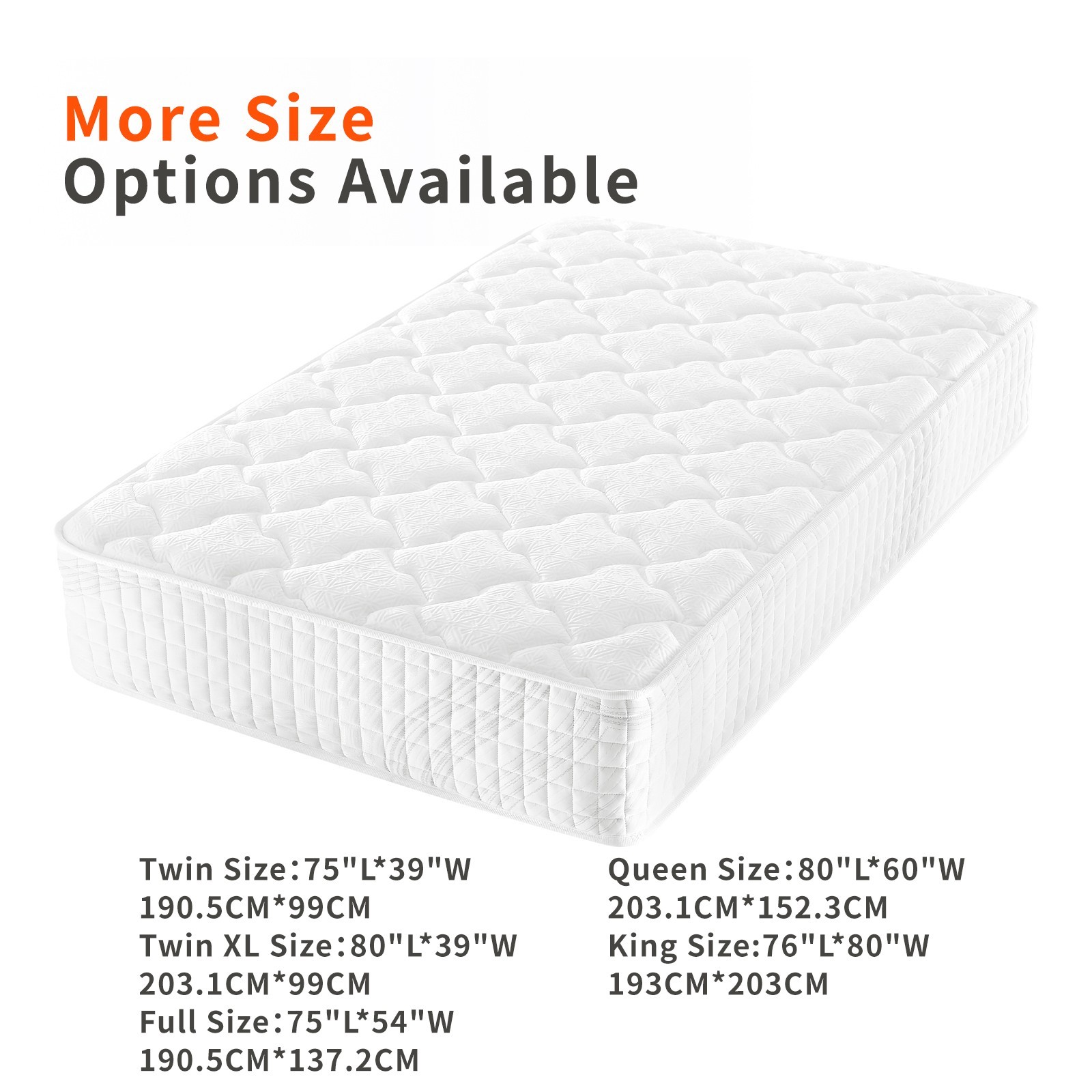 10″ 12″ Gel Memory Foam Mattress Hybrid Spring Twin Full Queen King Bed In A Box