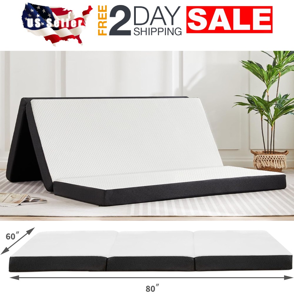 Colchon Triplegable Queen 60x80x3 Para Dormir En El Piso Colchonetas De Memory